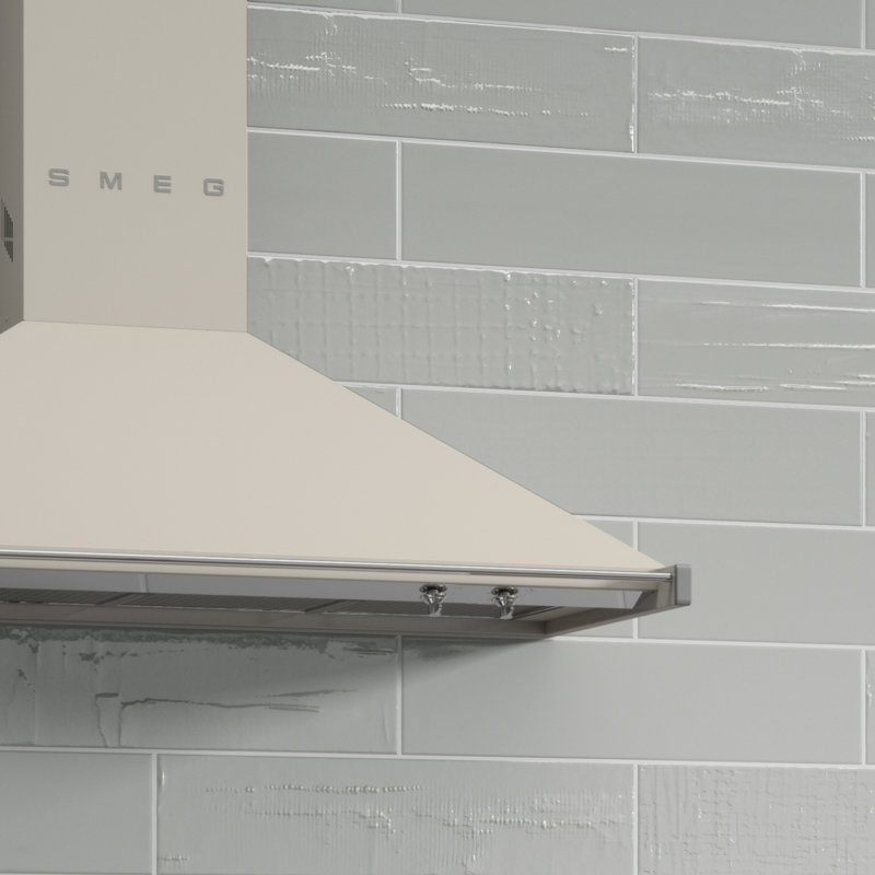 Perfecto-Mirabella 4-in. x 16-in. Subway Metal Look Glossy Ceramic Wall Tile, Grigio