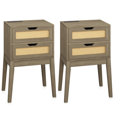 Anurima 2 - Drawer End Table Set and Built-In Outlets
