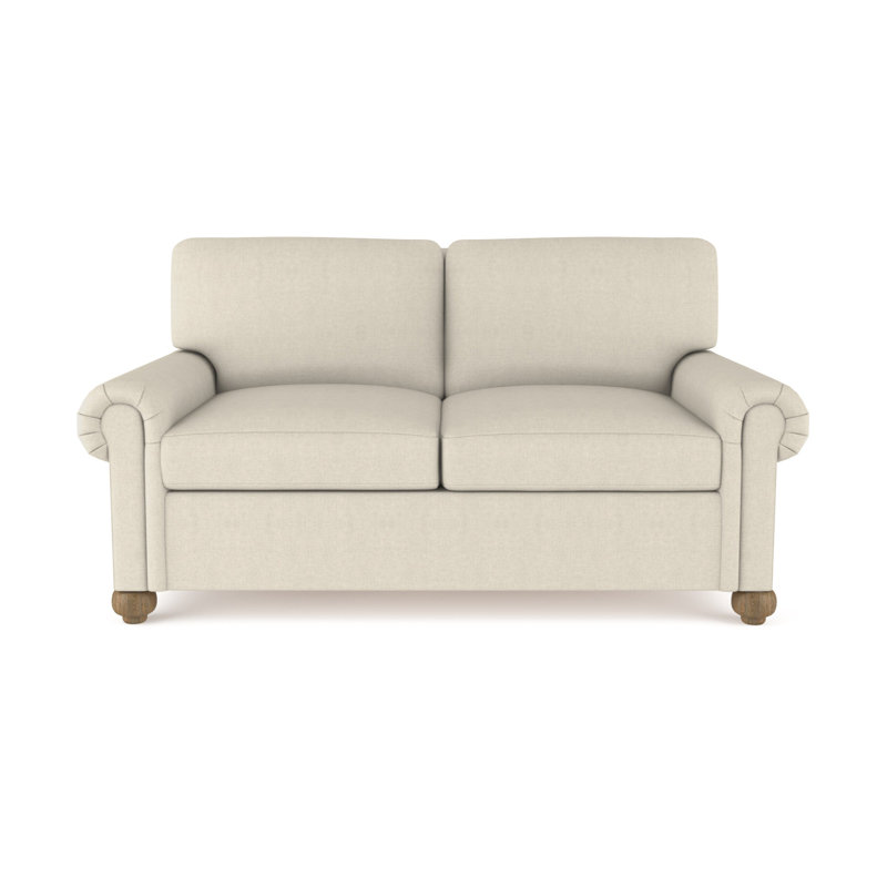 Causeuse Leroy, Ébène, Huître de lin Box Weave, H 36 po x l 72 po x P 49 po
