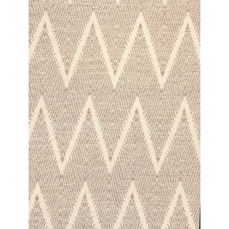 Tapis gris / ivoire en laine / coton à motif de chevrons fait à la main 8 pi x 10 pi