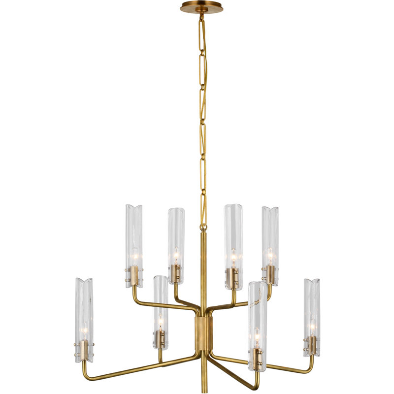AERIN Casoria Medium Two-Tier Chandelier, Antique Brass