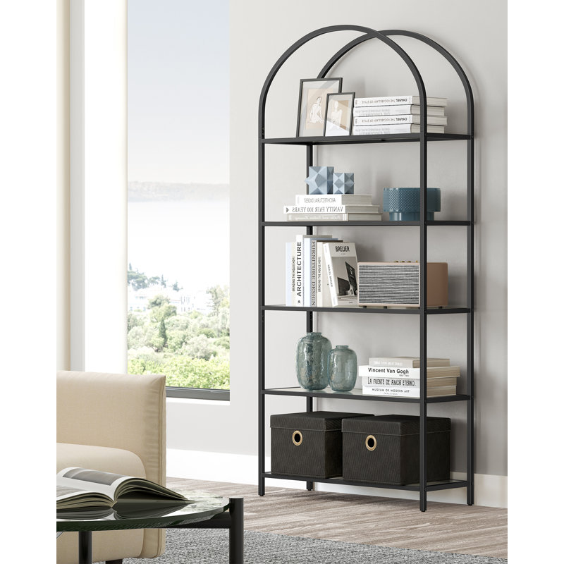 Alvon 183.5cm H x 83cm W Steel Etagere Bookcase