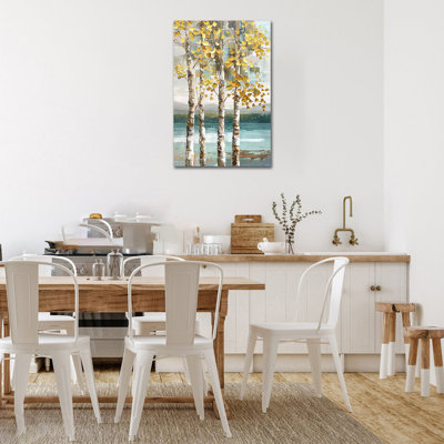 Grande Abisali, scène d'hiver, impressions sur toile, forêt de bouleaux, affiche murale de décoration murale pour le salon, chambre à coucher, automne, automne