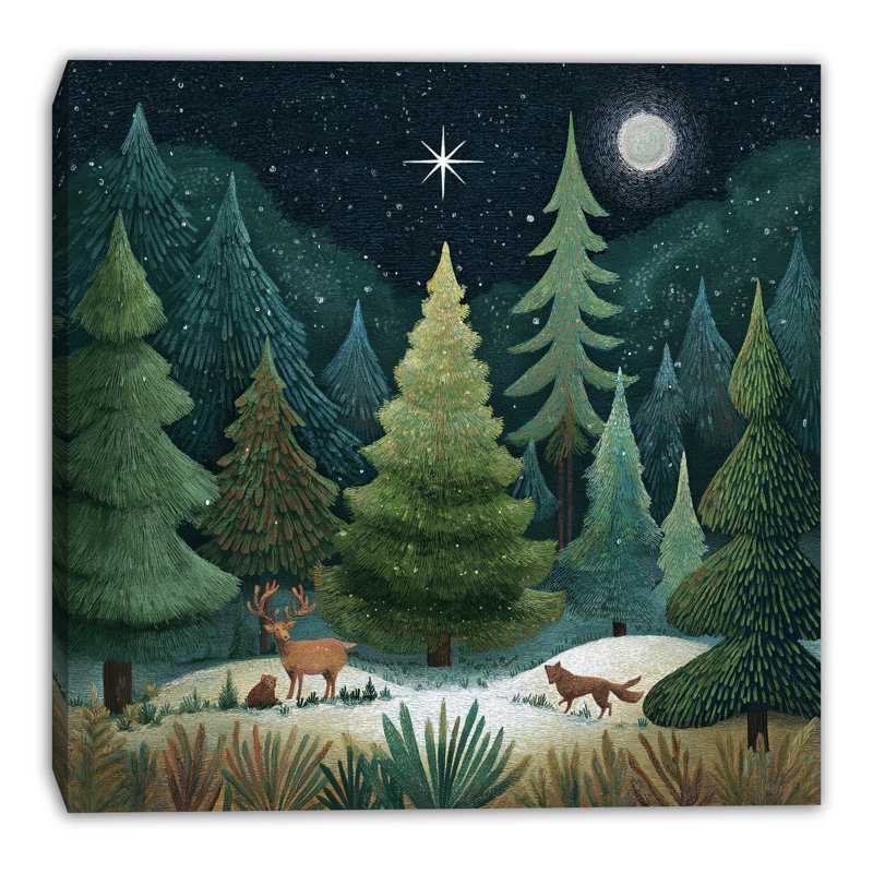 «Forest Star Night», art mural sur toile tendue, H 12 po x l 12 po