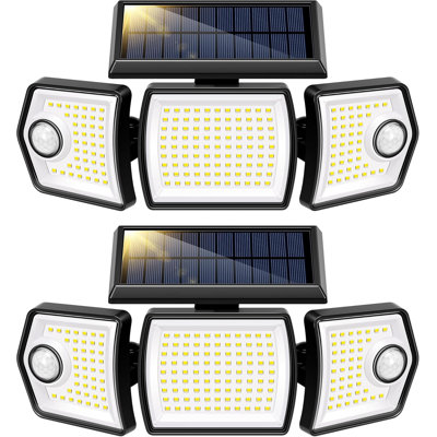 Projecteur solaire à 2 têtes imperméable 2500LM IP65