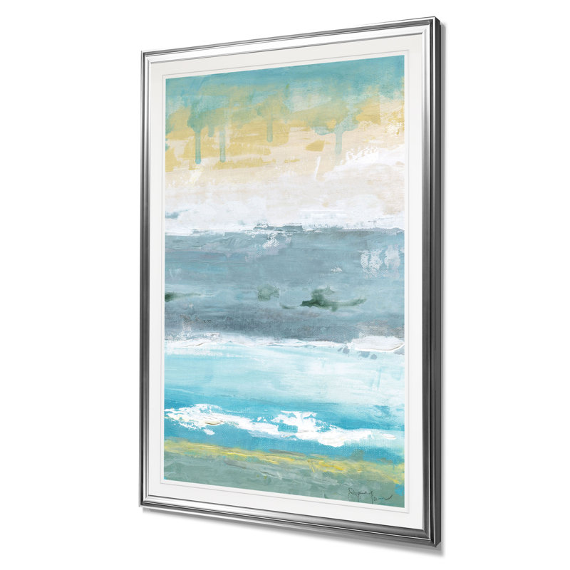 « beach walk ii », impression, H 24 po x l 20 po x P 1,5 po, Cadre argenté