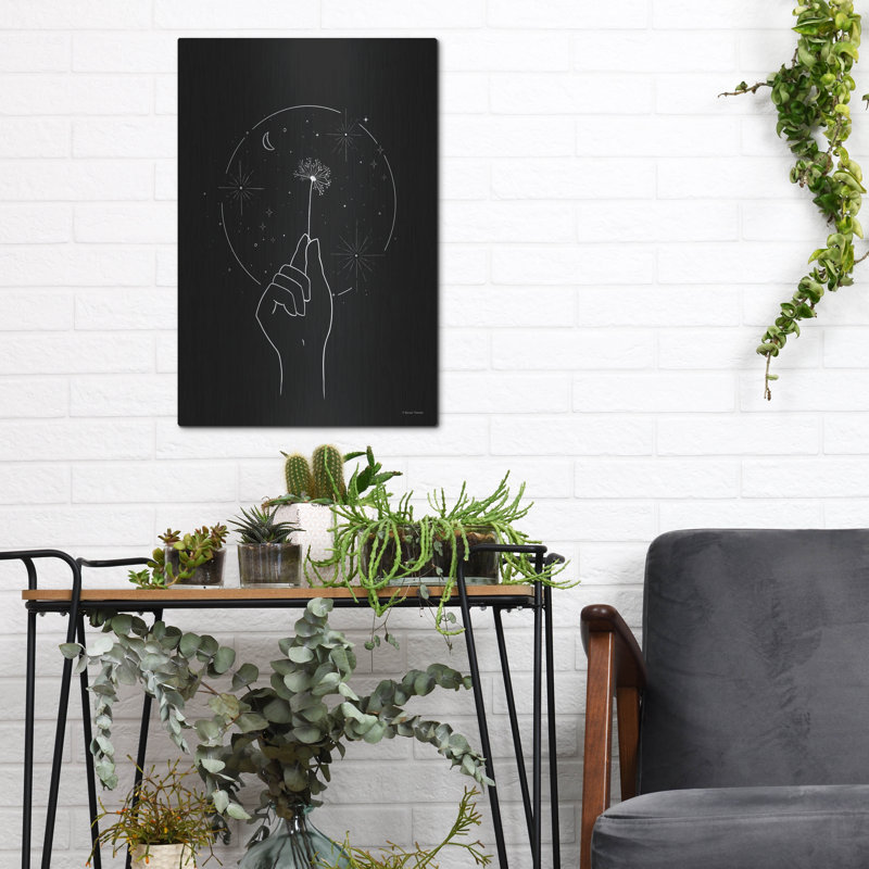 «Dandelion de l'espace» de luxe par Rachel Nieman, «Space Dandelion» par Rachel Nieman, H 16 po x l 12 po