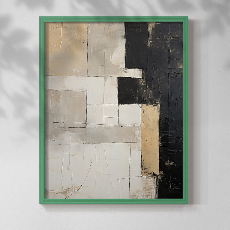 ABSTRACT Series CCCCL XXVII - Impression encadrée de qualité supérieure - Prêt à être accroché - Aucun clou requis, Vert