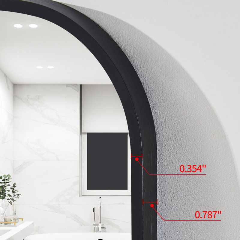 Modern Black Framed Bathroom Mirror, Wall-Mounted Vanity Mirror with Shatter-Resistant Glass, Multiple Sizes, 28" x 18"