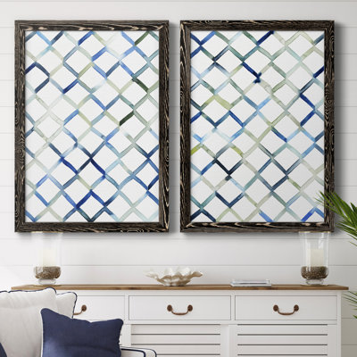 Sea Lattice I - ensemble de 2 peintures encadrées