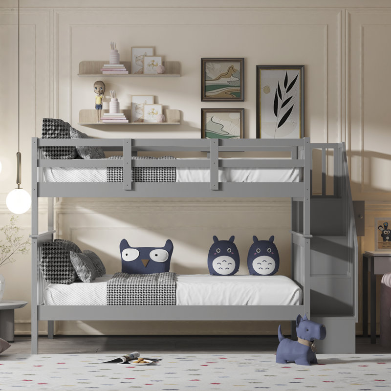 Lit superposé simple au-dessus de simple Fadil par Harriet Bee, gris
