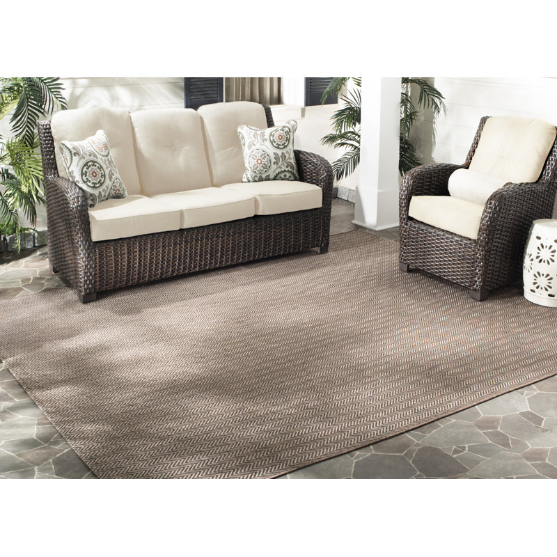 Courtyard Performance Chevron Indoor/Outdoor Area Rug, Rectangle 5'1" x 7'6"