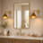 1 - Light Dimmable Armed Sconce In Brass, Vintage Metal Wall Sconce
