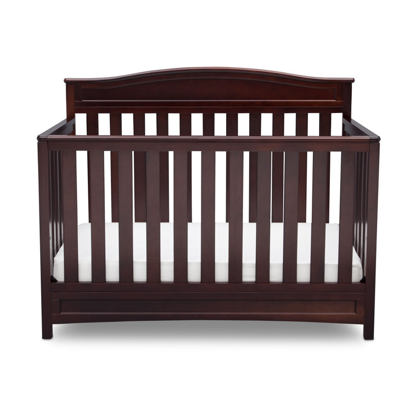 Emery Dark Chocolate 4-in-1 Convertible Crib with Curved Headboard