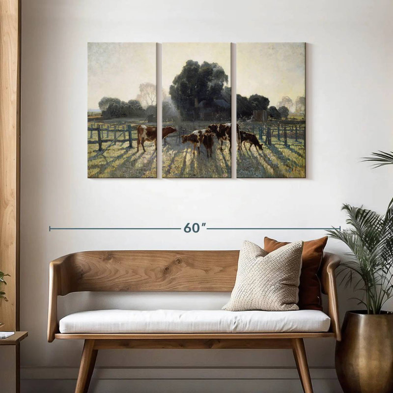 Brampt Pasture Grazing Cows, 28" H x 45" W