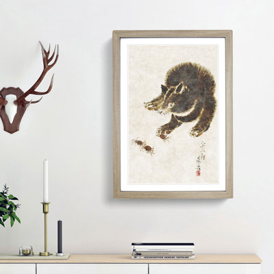 Bear And Crabs by Shibata Zeshin - Single Picture Frame Painting
