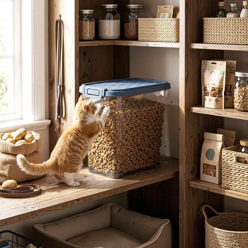 17.53"H Pet Food Storage Container(Blue)