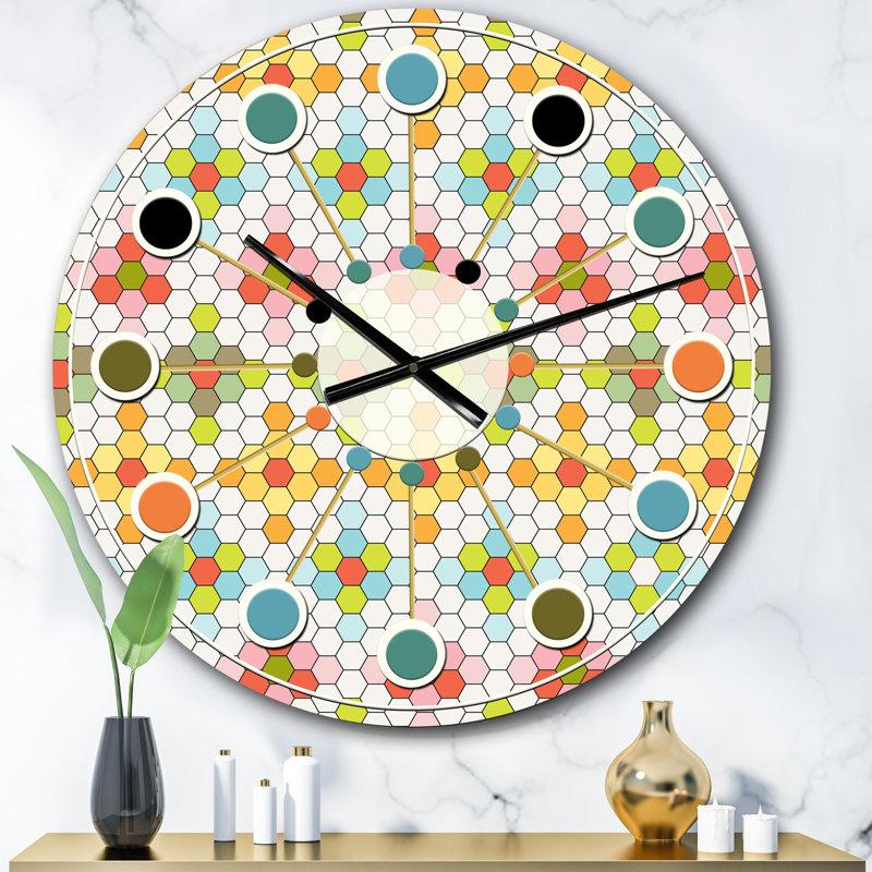 Horloge murale rétro Mid-Century, Surdimensionné