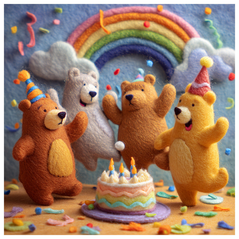 Rideaux de douche Felt Bear, 70 po l x 72 po H