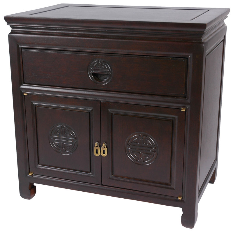 Hightower 22'' W Solid Wood Nightstand, Dark Rosewood