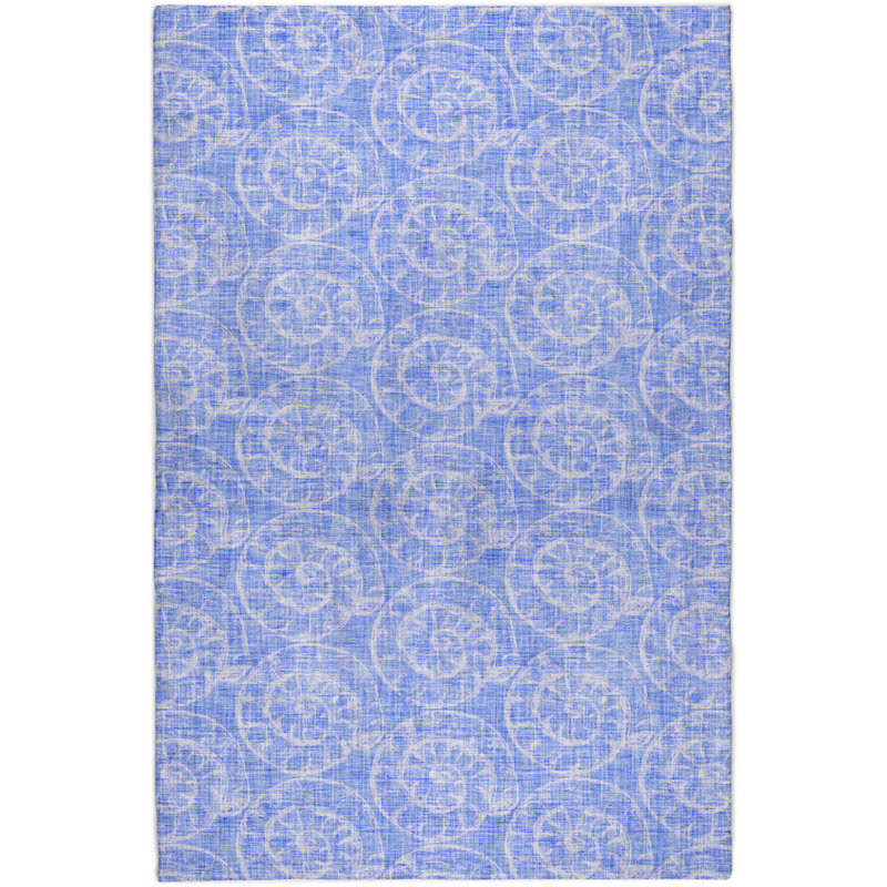 Premium Machine Washable Dream Shag ADS190 Nautilus Rug, Blue, 3' x 5'