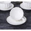 Service à thé en porcelaine - Ensemble de tasses à café / soucoupes, cuillères, théières et pot à crème blanc 8 oz, 17 pièces (blanc)