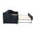 Twin Size Upholstered Daybed with Trundle,USB Port ,Side Pockets,Velvet Daybed with Button on Back and Piping on Waved Shape Arms for Bedroom Guest Room-1914367371