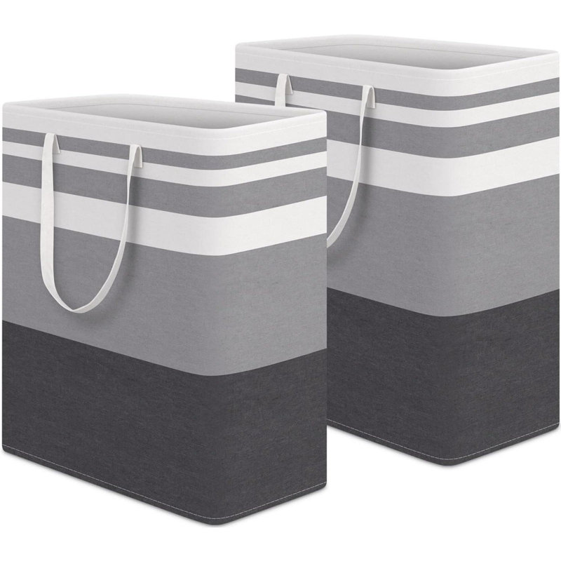 Laundry Basket, Each Waterproof, Freestanding Laundry Hamper, Collapsible Tall Clothes Hamper With Extended Handles For Clothes Toys In The Dorm And Family, 2-Pack Gradient