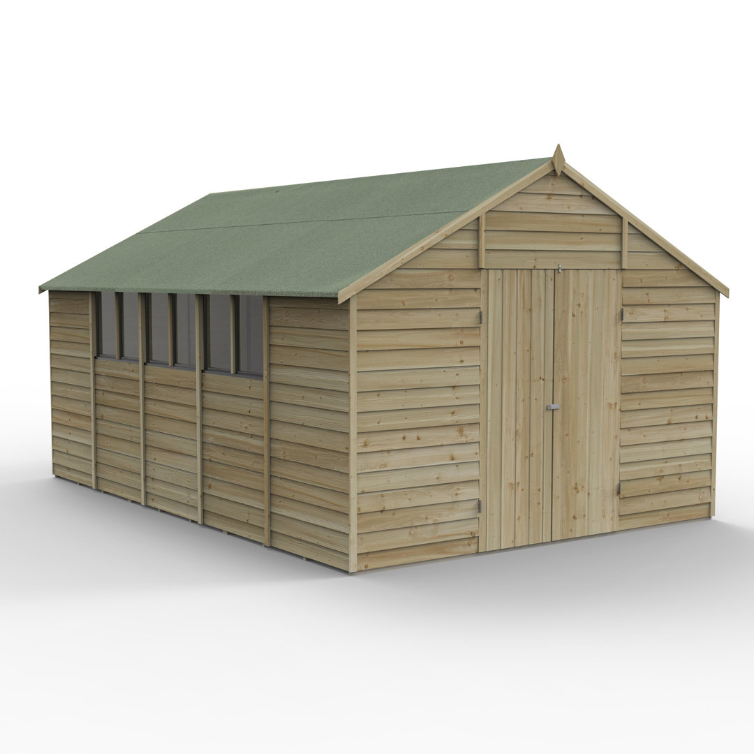 10 ft. W x 15 ft. D Solid Wood Garden Shed
