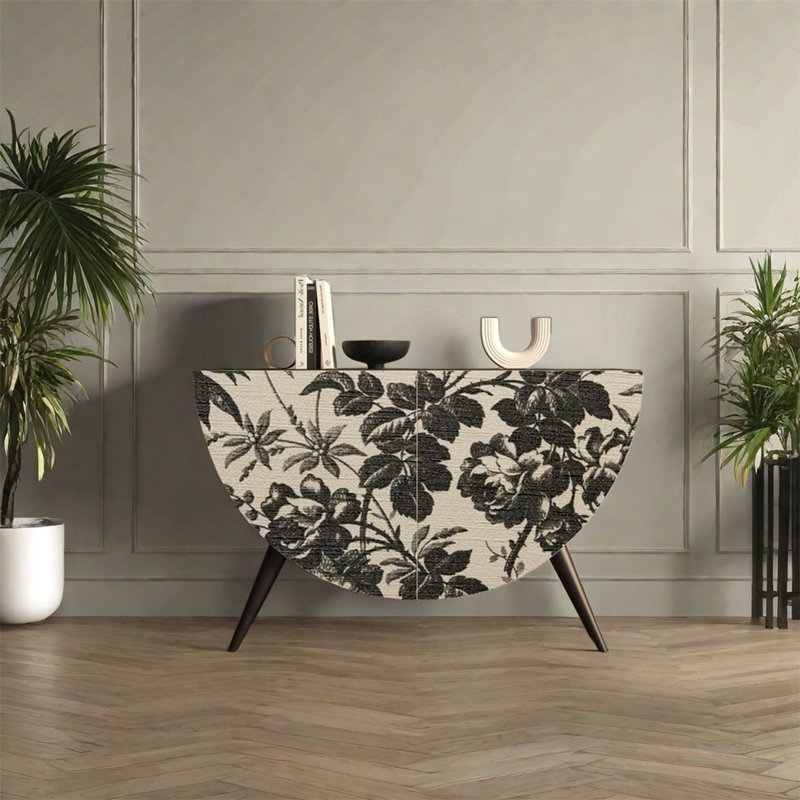 Buffet en frêne robuste à double couche, Noir, noir, noir, noir