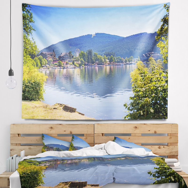 Photographie lac titisee forêt-noire allemagne tapisserie, H 32 po x l 39 po