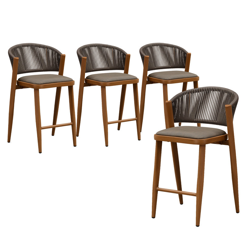 Tabouret d'extérieur avec coussin Brasia, 25.79", Brun