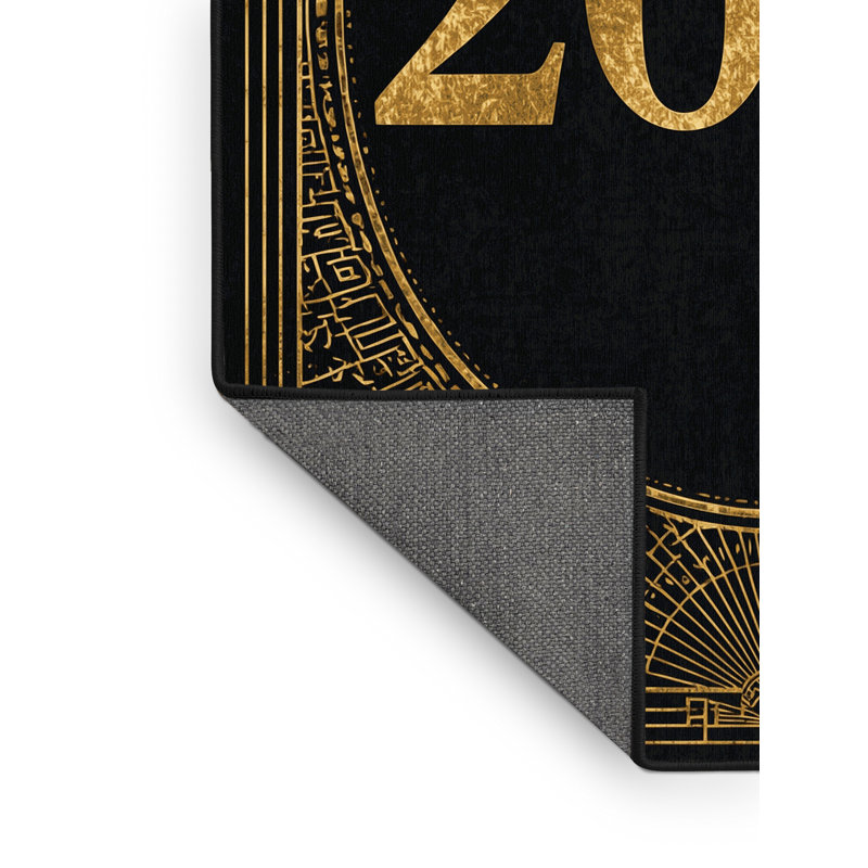 Soft Plush Finnell New Years Modern & Contemporary Abstract Area Rug in Gray – Black Binding, 4x6
