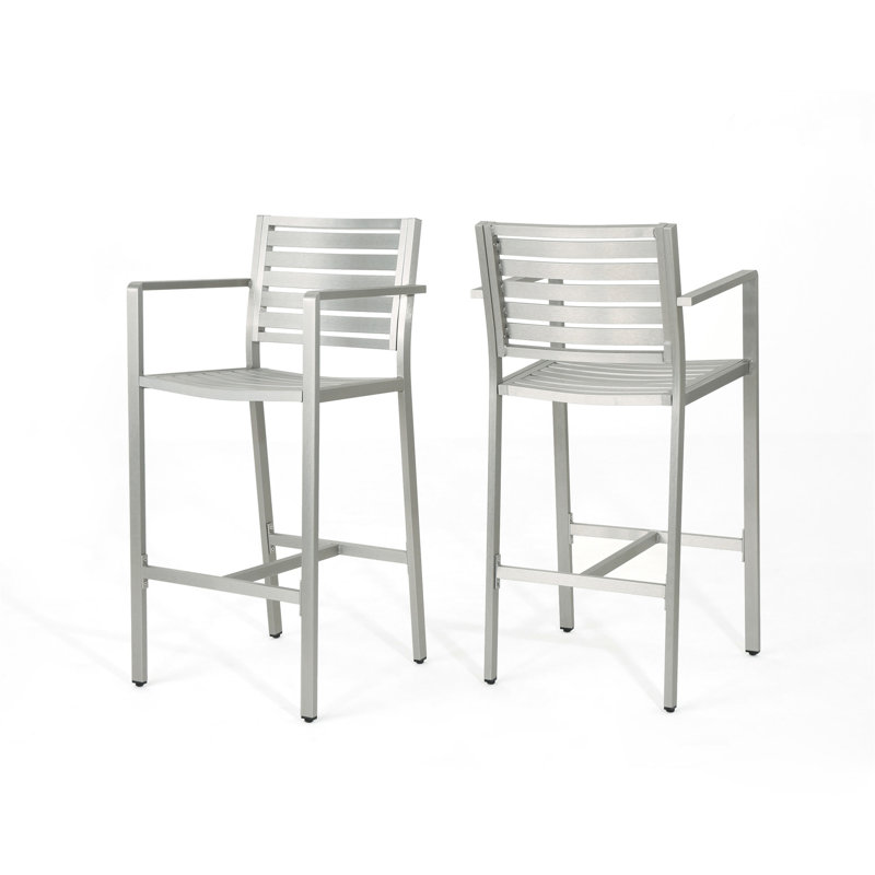 Tabourets de bar d'extérieur 29,50 po avec structure en aluminium antirouille