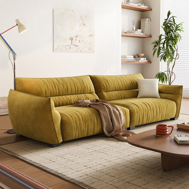 Canapé moderne et simple en tissu jaune, 4, H 30,31 po x l 110,24 po x P 38,19 po