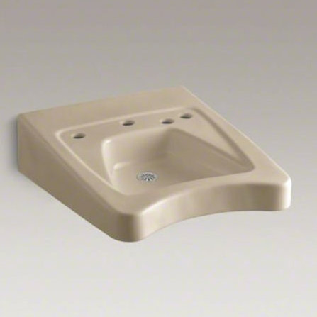 Morningside™ Ceramic 20" Wall Mount Bathroom Sink with Overflow, Mexican Sand, 11.5" Centers