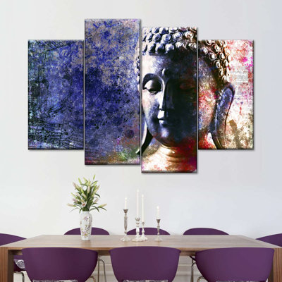 " Buddha In Contemplation Multi Piece Canvas Print " 4 - Pieces