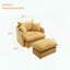 Fauteuil d'appoint pivotant surdimensionné avec repose-pieds - 3 coussins - chenille-9517260