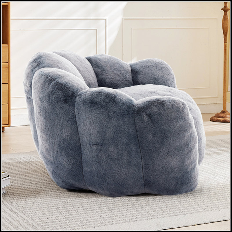 Lotus Type Compression Adult Bean Bag Sofa With Pull Ring, Easy To Move, No Installation, Suitable For Various Environments, Gray