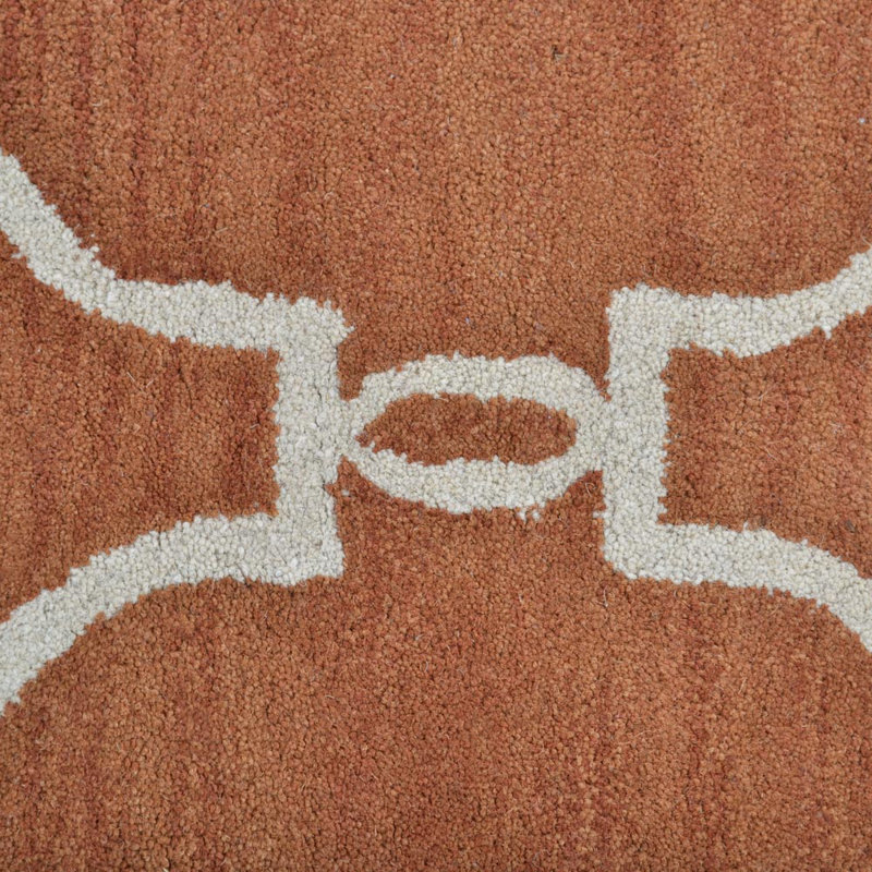 Coheman Hand Tufted Wool Eco-Friendly Area Rugs - 5' x 8', Rectangle, Red Beige Color, Geometric Modern Design, High Pile Thick Handmade Anti Skid Area Rugs for Living Room, Bed Room
