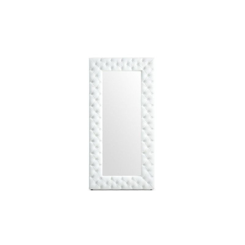 Miroir de plancher capitonné Sinaia, Blanc