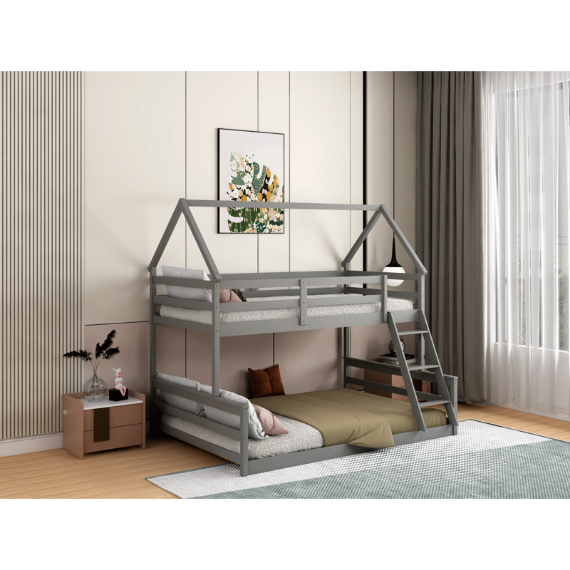 House Bunk Bed, Gray