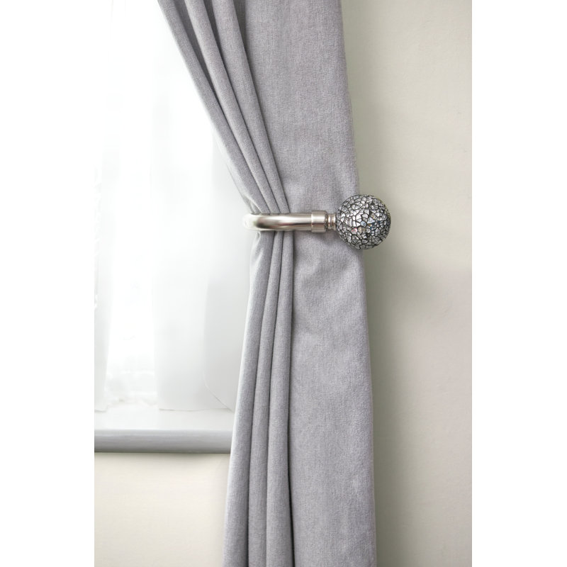 Abrahamson Antique Brass 20cm Curtain Holdback, Brushed Silver