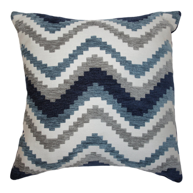 Lori Chevron Square Cushion, Denim Navy Blue, 60 x 60cm