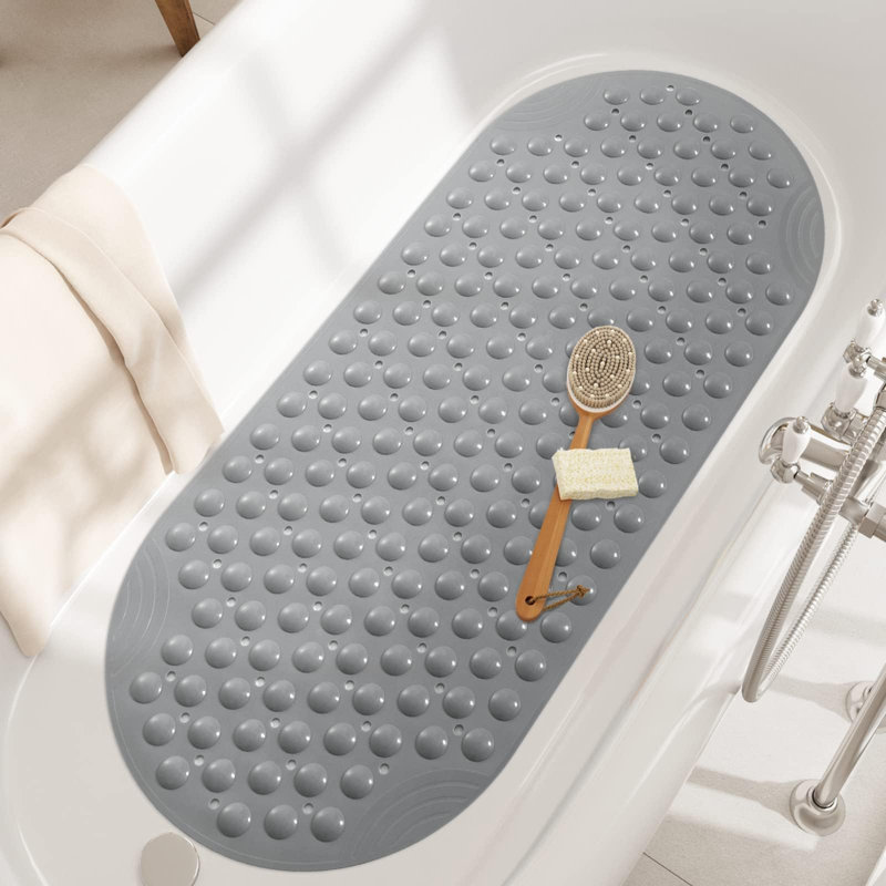 Delapaz Plastic / Acrylic Non-Slip Shower Mat, Gray