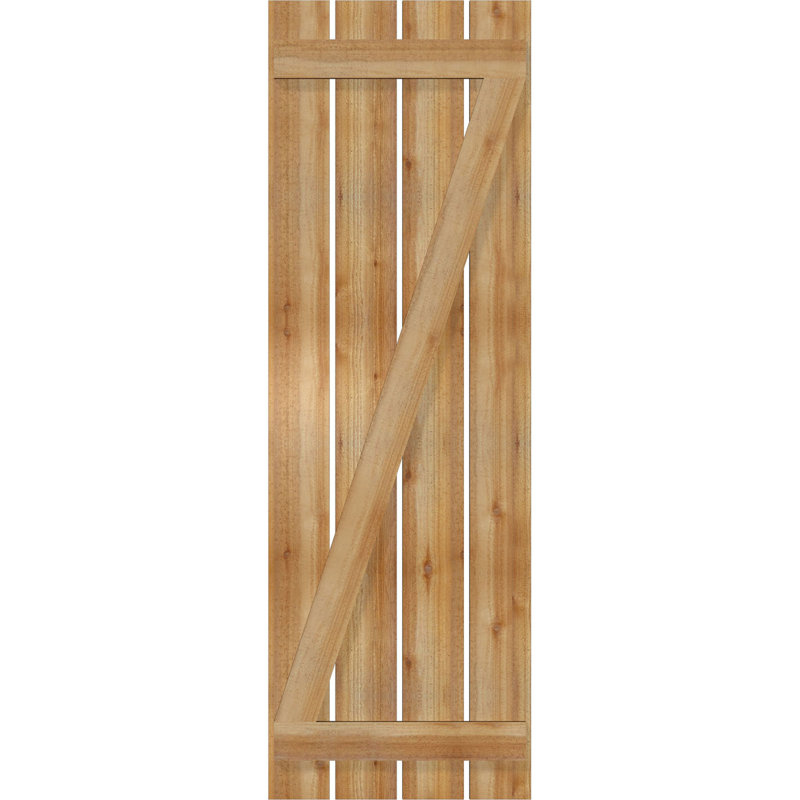 Volets espacés de 5 3/8 po avec barre en Z, cèdre rouge de l'Ouest TimberCraft (par paire), 23 po, 70"
