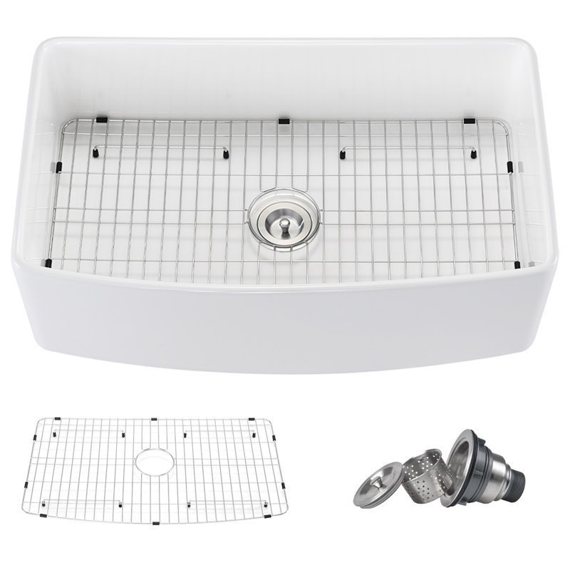 Évier de cuisine en argile réfractaire simple 33 po L 33 po