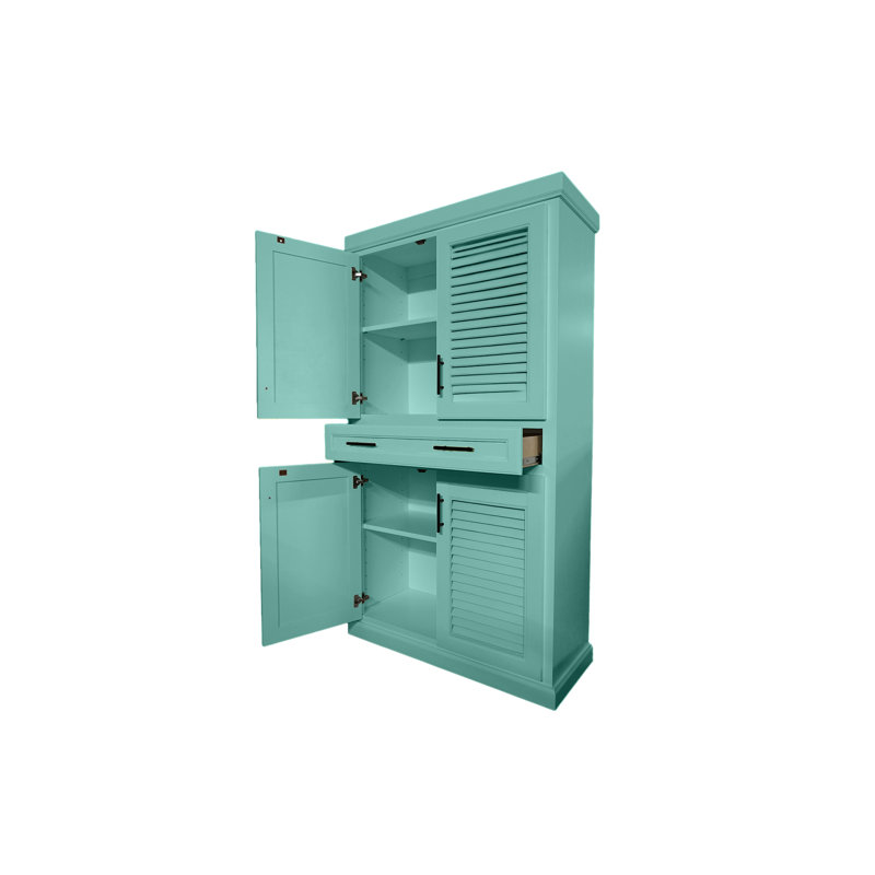 Armoire de cuisine en bois massif avec tiroir, Fiesta turquoise