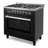 Cosmo 36 In. Nebula Collection 3.8 Cu. Ft. Gas Range, 5 Burners, Rapid Convection Oven, Cast Iron Grates In Matte Black
