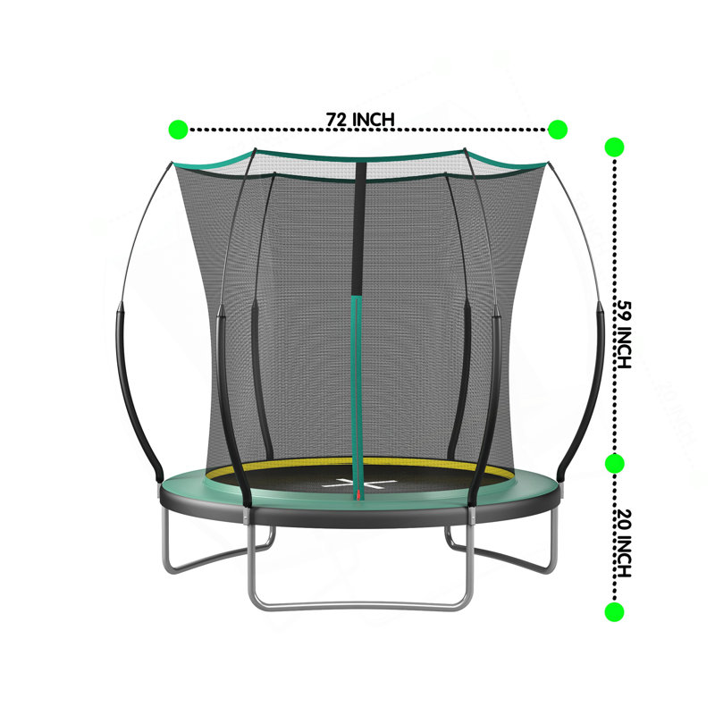 6FT Springfree No Gap Trampoline- Green, Dark Green